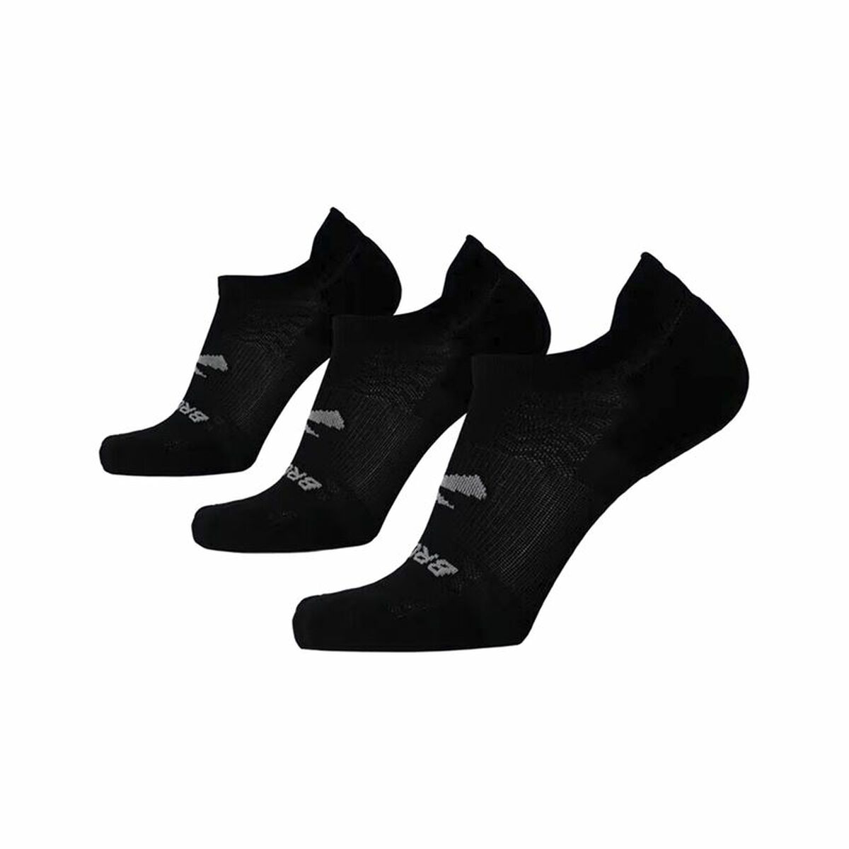 Ankle Socks Brooks Run-In No Show 3 pairs Black Unisex/34-37