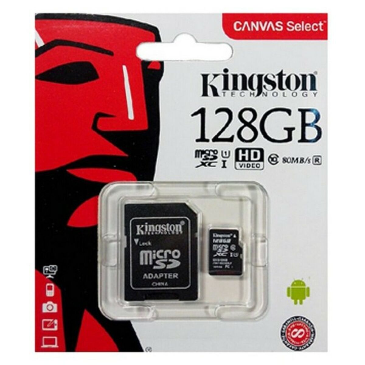 Micro SD Memory Card with Adaptor Kingston SDCS2 100 MB/s exFAT/64 GB