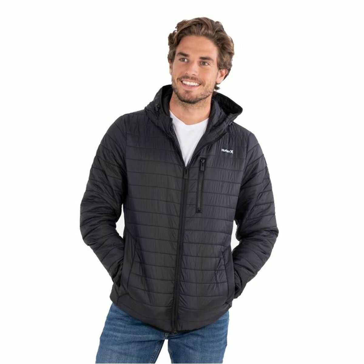 Men's Sports Jacket Hurley  Balsam Quilted Packable Black/L