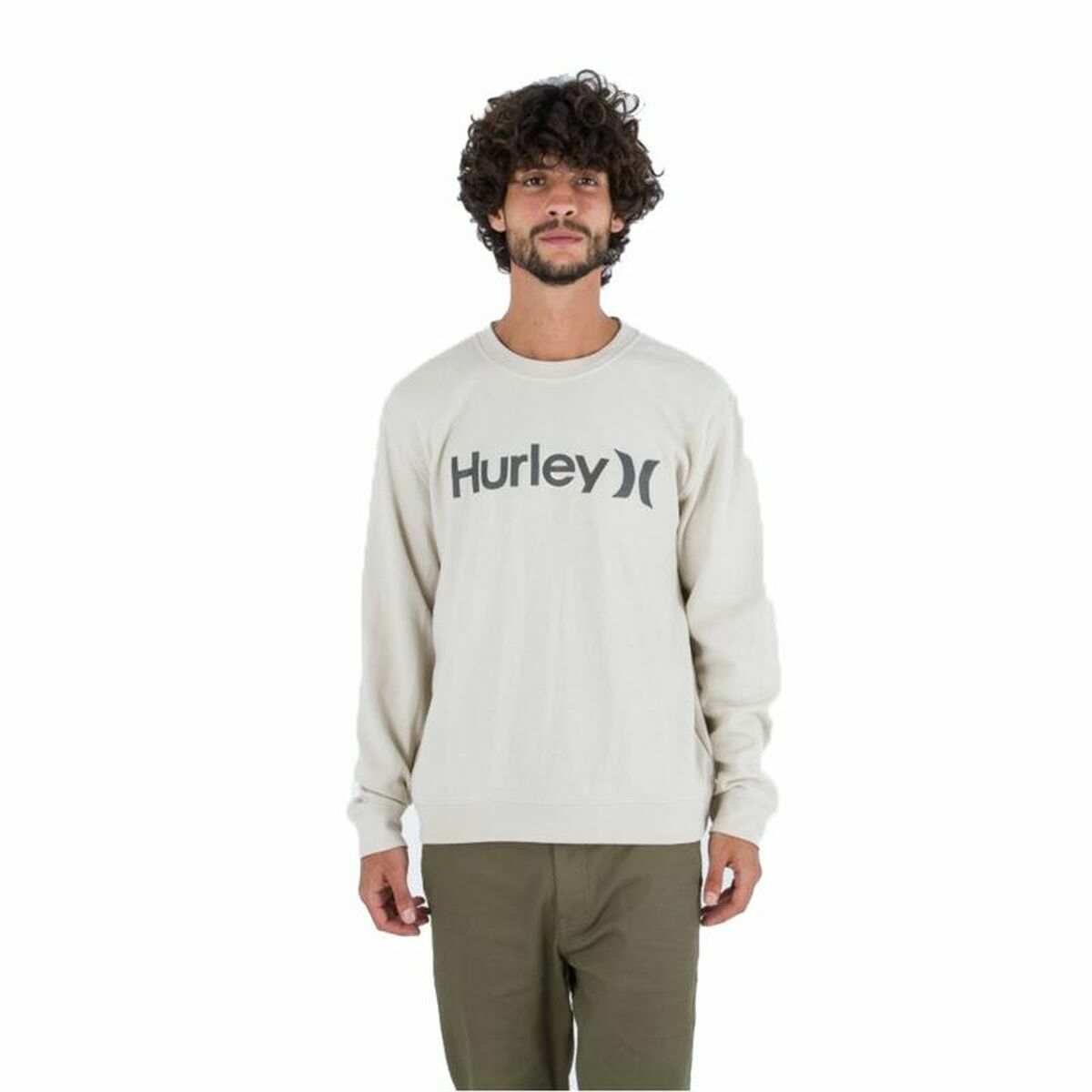 Men’s Sweatshirt without Hood Hurley One&Only Solid Soft green/L