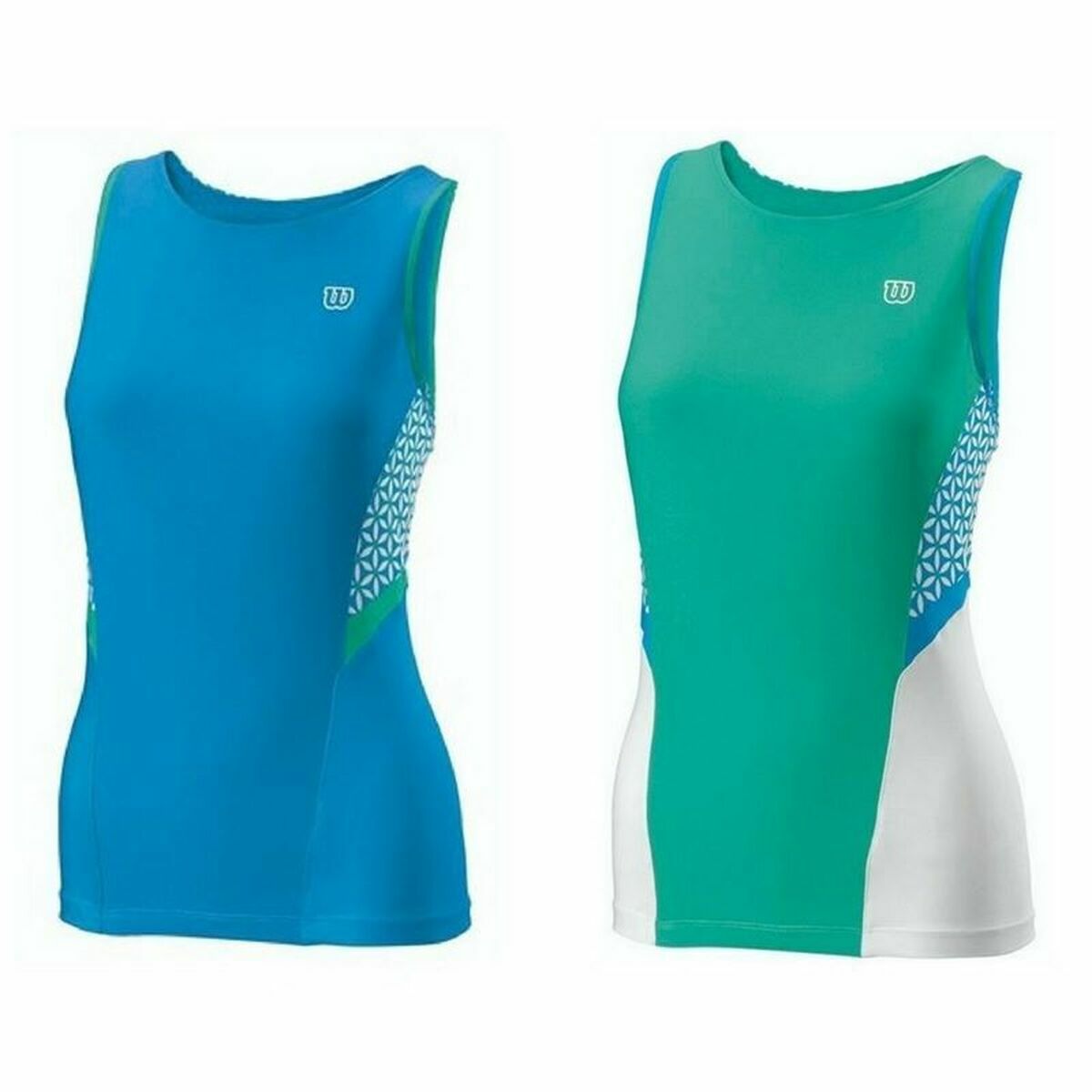 Tank Top Women Wilson Glamour Green Reversible Tennis Blue/L