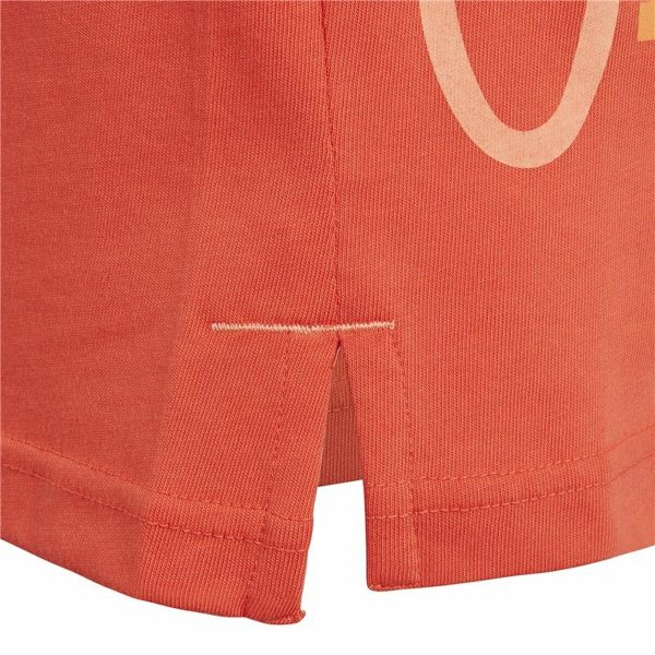Child's Short Sleeve T-Shirt Adidas Graphic Tee Orange/5-6 Years - Image 4