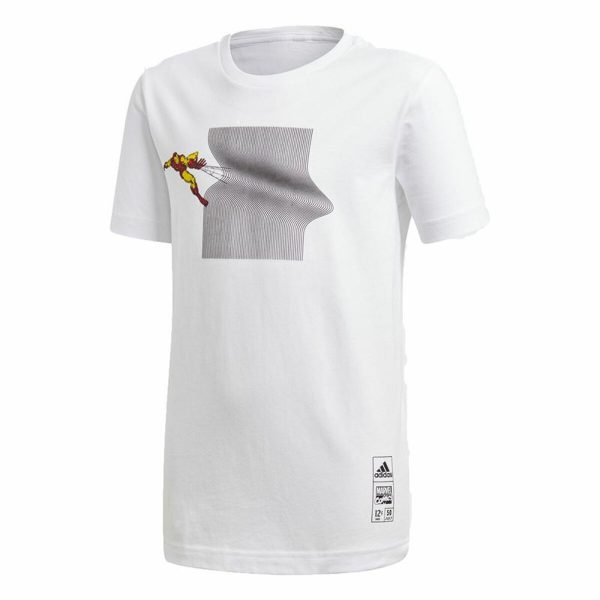 Child's Short Sleeve T-Shirt Adidas Iron Man Graphic White/5-6 Years - Image 2