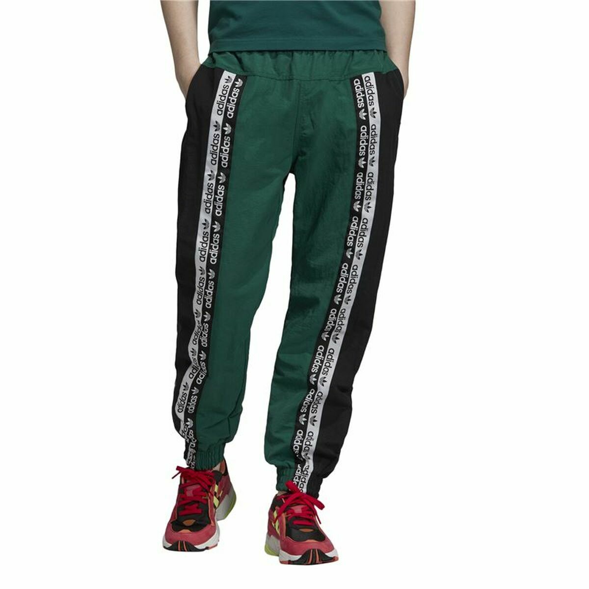Adult's Tracksuit Bottoms Adidas R.Y.V. Men Dark green/L