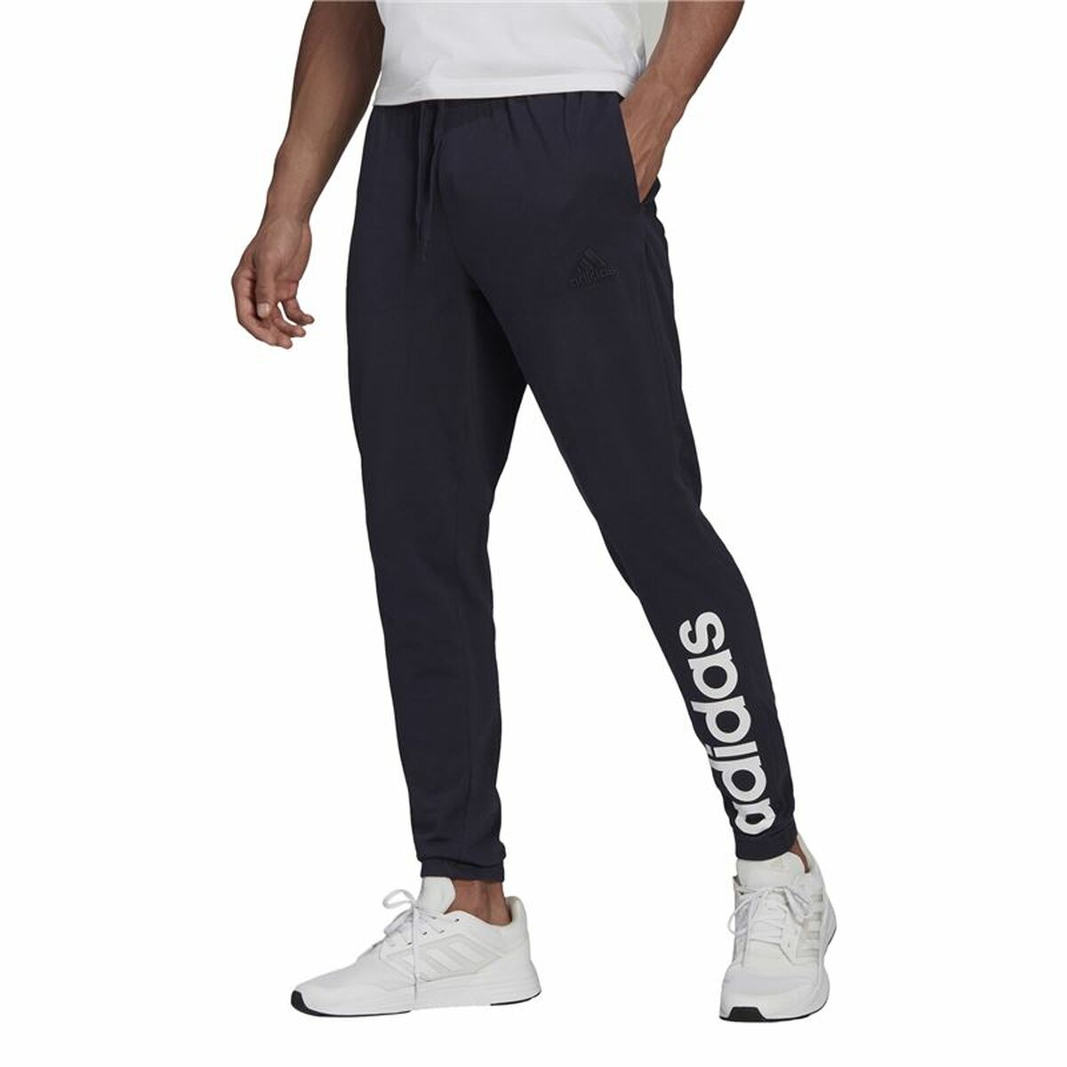 Adult's Tracksuit Bottoms Adidas Essentials Single Jersey Tapered Blue Men/S