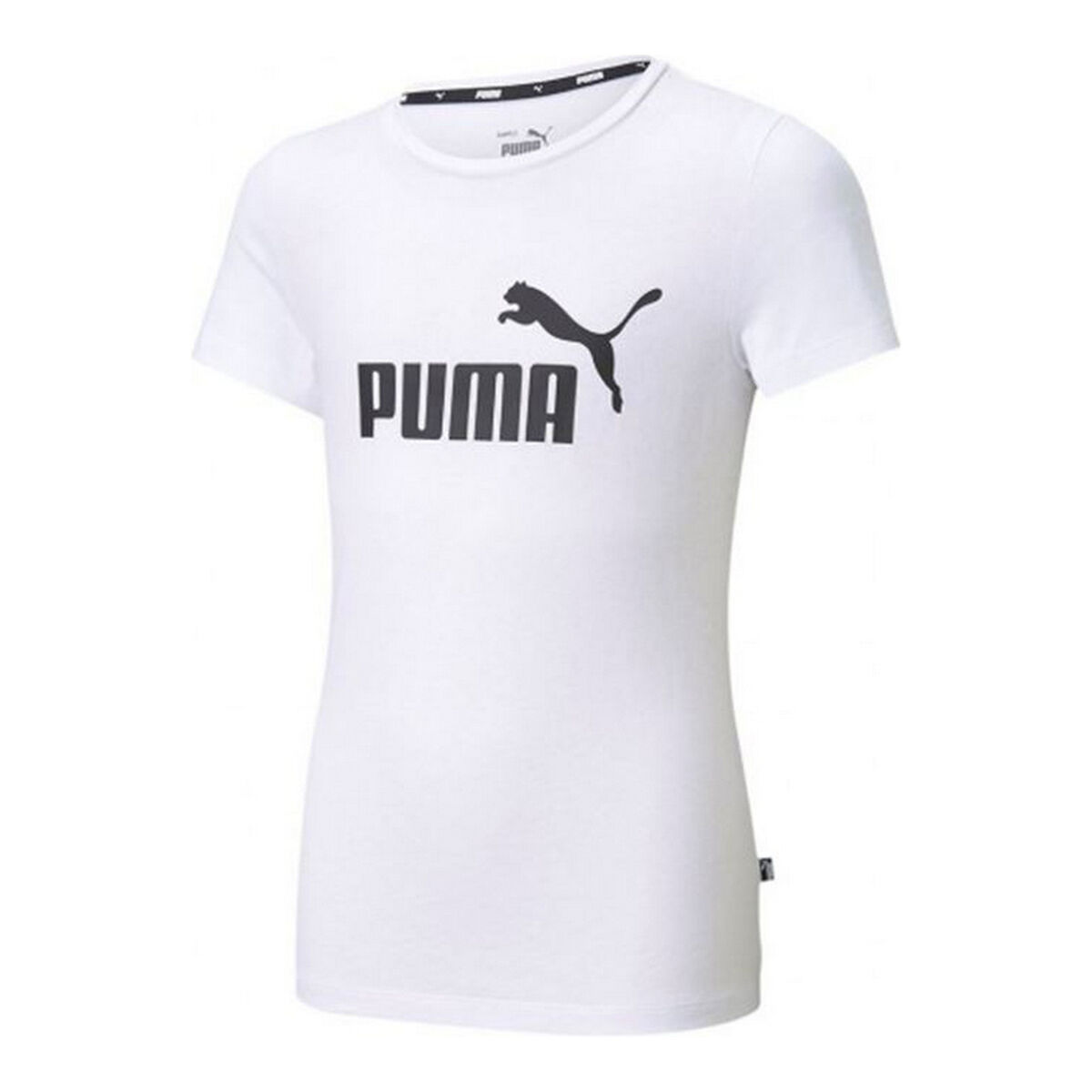 Child's Short Sleeve T-Shirt Puma ESS Logo Tee White/5-6 Years