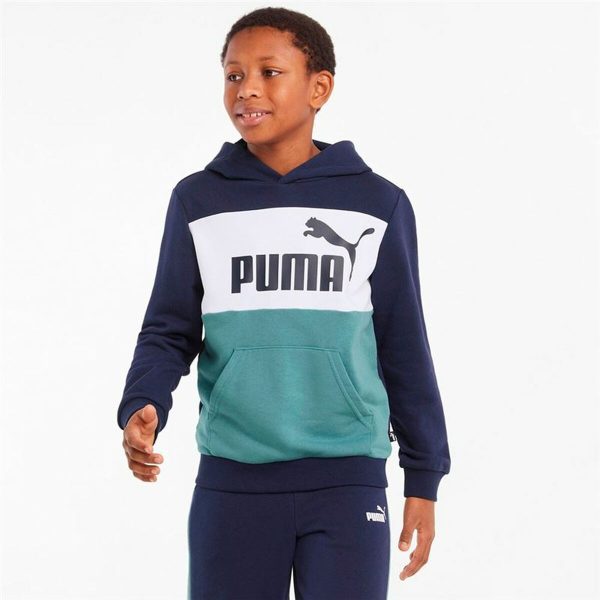 Children’s Hoodie Puma Essential Colorblock Dark blue/5-6 Years - Image 4