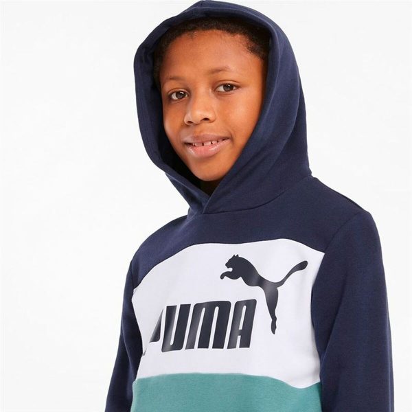 Children’s Hoodie Puma Essential Colorblock Dark blue/5-6 Years - Image 6