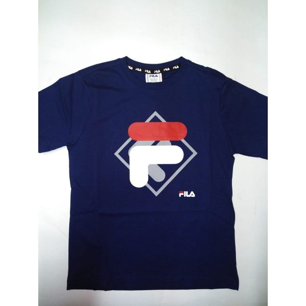 Child's Short Sleeve T-Shirt Fila FAT0340 50001 Navy Blue/16 Years