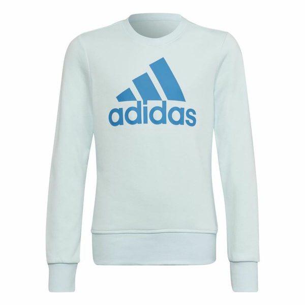 Hoodless Sweatshirt for Girls Adidas Essentials Cyan/5-6 Years - Image 2