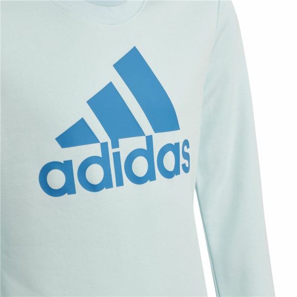 Hoodless Sweatshirt for Girls Adidas Essentials Cyan/5-6 Years - Image 5