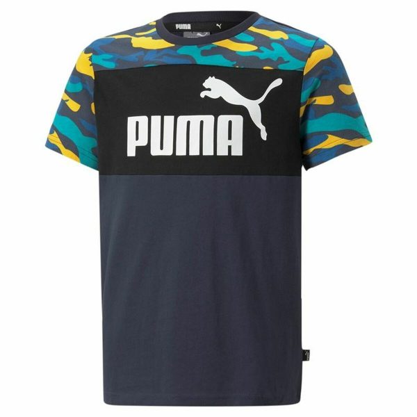 Child's Short Sleeve T-Shirt Puma Essentials+ Camouflage Kids Black/5-6 Years - Image 4