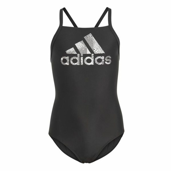 Swimsuit for Girls Adidas Big Logo Black/5-6 Years - Image 2