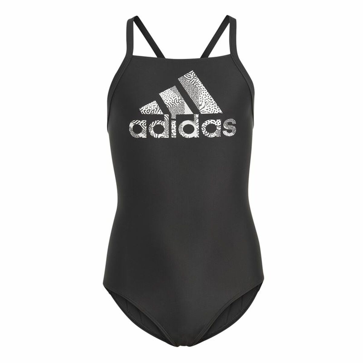 Swimsuit for Girls Adidas Big Logo Black/5-6 Years
