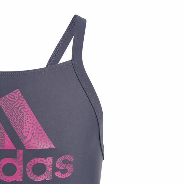 Swimsuit for Girls Adidas Big Logo Blue/5-6 Years - Image 6