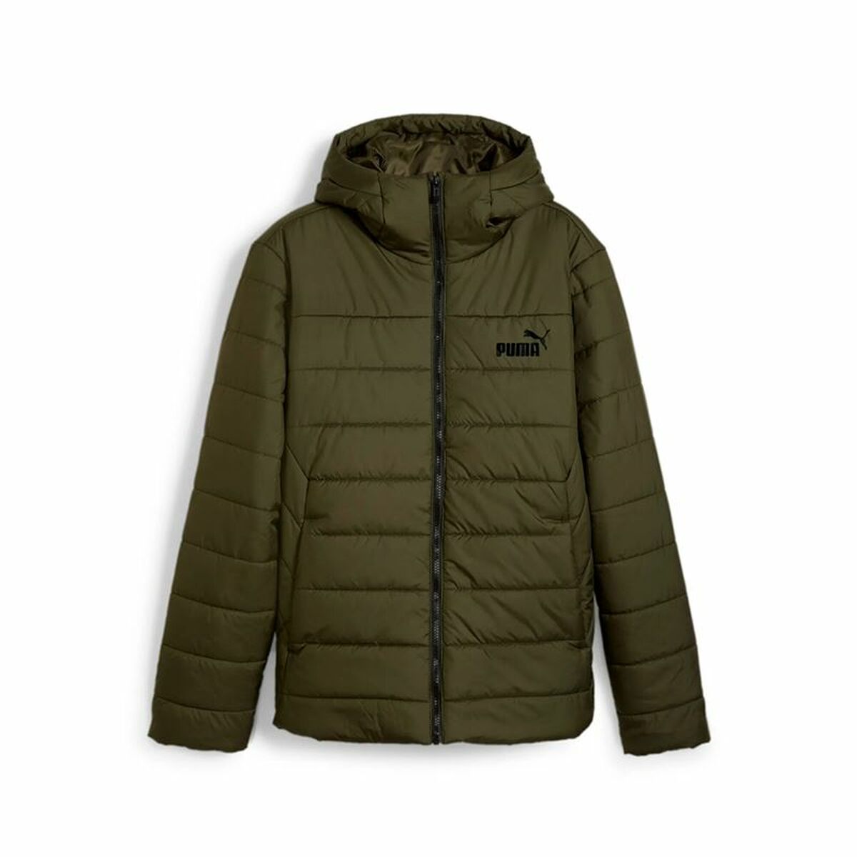 Men's Sports Jacket Puma Essentials Hooded Padded Dark green/XXL