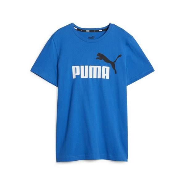 Child's Short Sleeve T-Shirt Puma Ess+ 2 Col Logo Blue/5-6 Years - Image 2