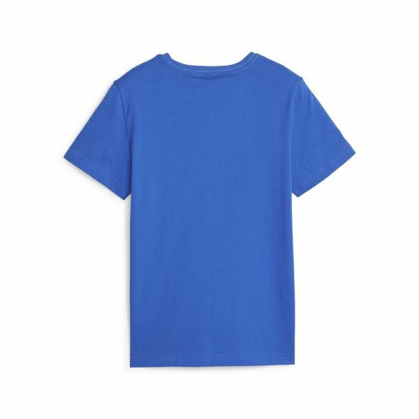 Child's Short Sleeve T-Shirt Puma Ess+ 2 Col Logo Blue/5-6 Years - Image 3