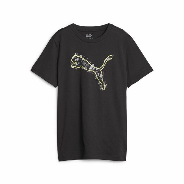 Child's Short Sleeve T-Shirt Puma Active Sports Graphic Black/5-6 Years - Image 2