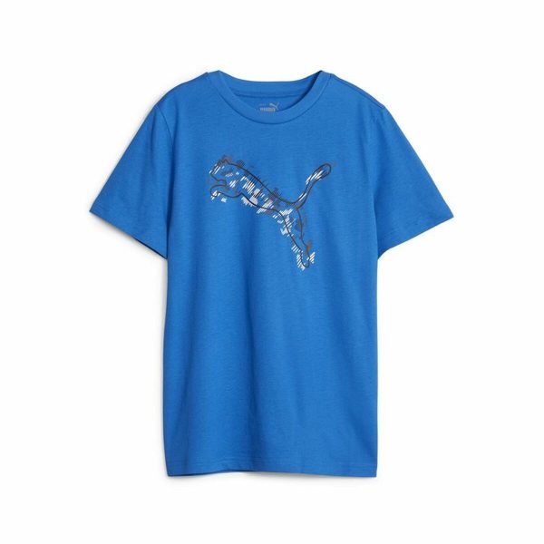 Child's Short Sleeve T-Shirt Puma Active Sports Graphic Blue/5-6 Years - Image 2