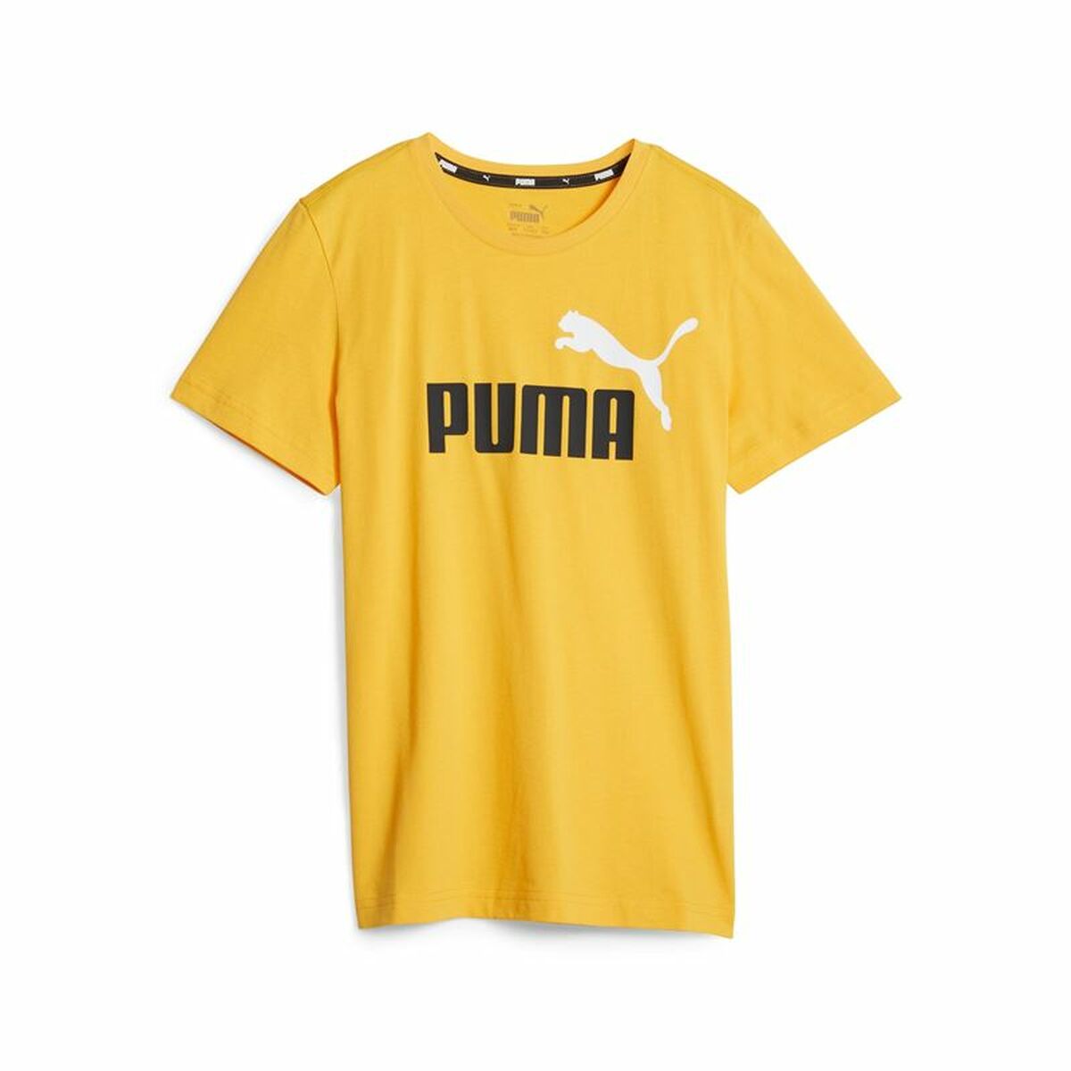 Child's Short Sleeve T-Shirt Puma Ess+ 2 Col Logo Yellow/5-6 Years