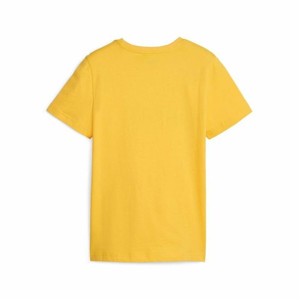 Child's Short Sleeve T-Shirt Puma Ess+ 2 Col Logo Yellow/5-6 Years - Image 3