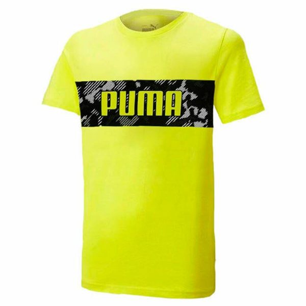 Child's Short Sleeve T-Shirt Puma Active Sports Graphic Yellow/5-6 Years - Image 2
