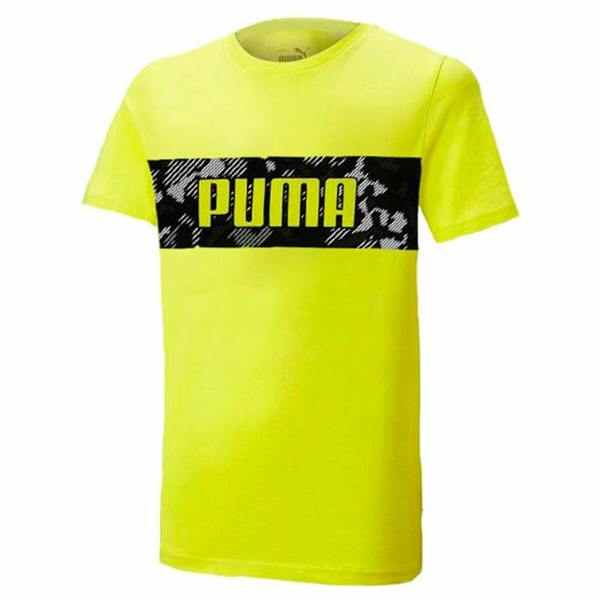 Child's Short Sleeve T-Shirt Puma Active Sports Graphic Yellow/5-6 Years