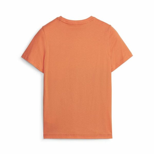 Child's Short Sleeve T-Shirt Puma Ess Block Black Orange/5-6 Years - Image 3