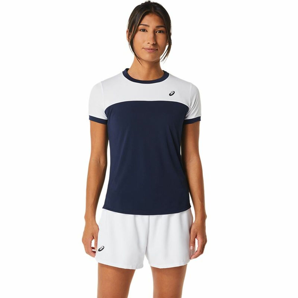 Short-sleeve Sports T-shirt Asics Court Navy Blue Tennis/XS