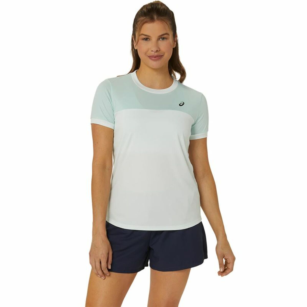 Short-sleeve Sports T-shirt Asics Court White Lady Tennis/XS