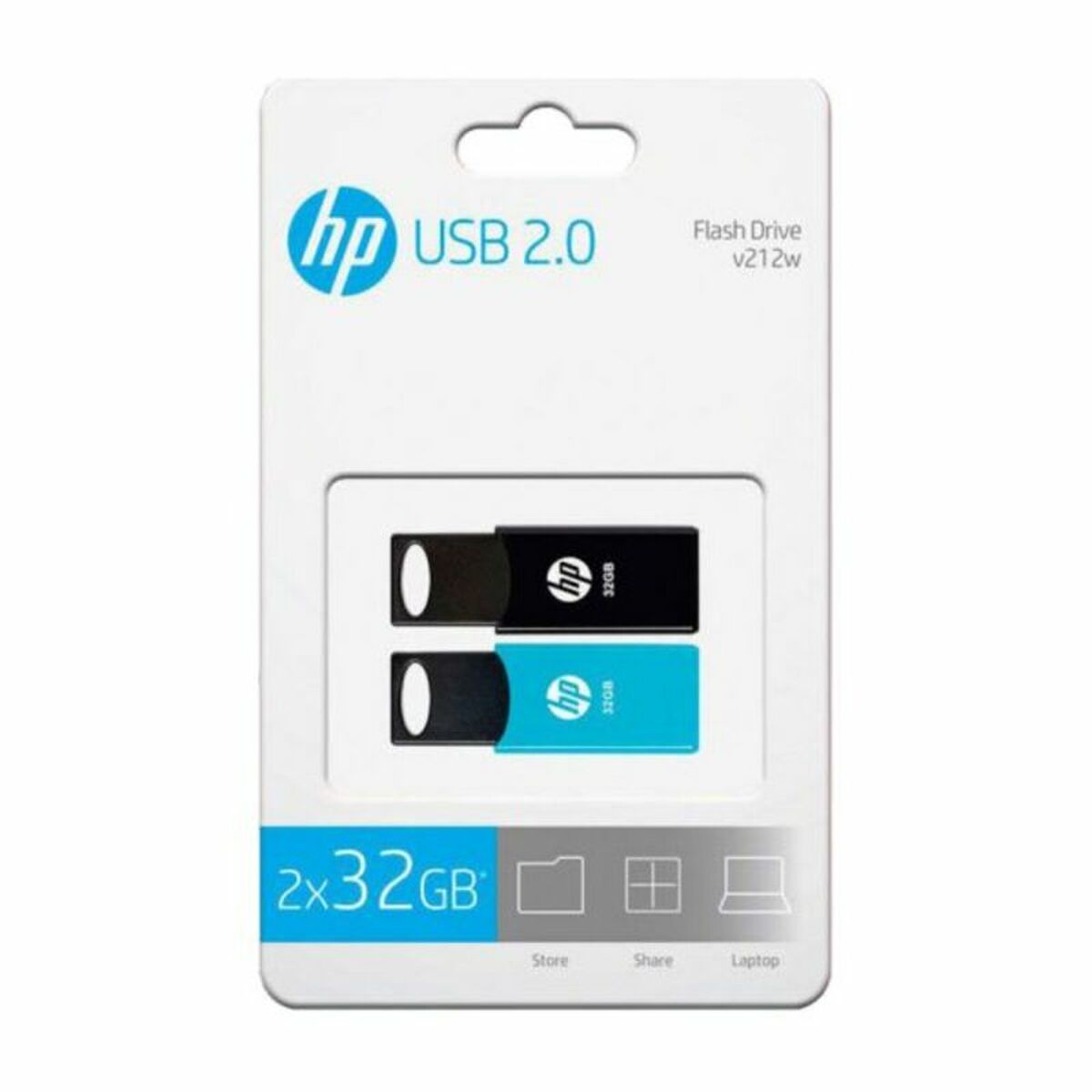 USB stick HP 212 USB 2.0 (2 uds)/64 GB