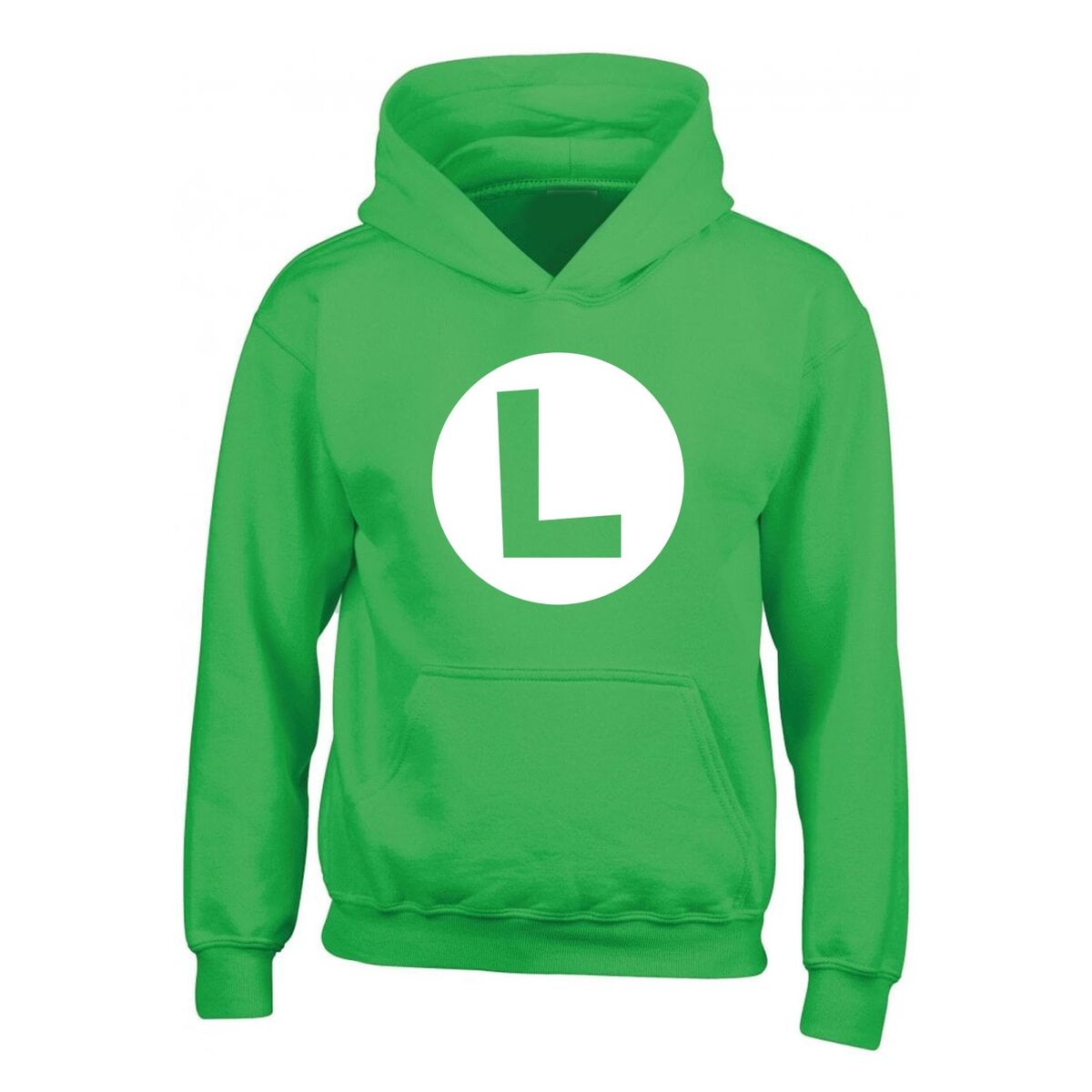 Unisex Hoodie Super Mario Luigi Badge Green/12-13 Years