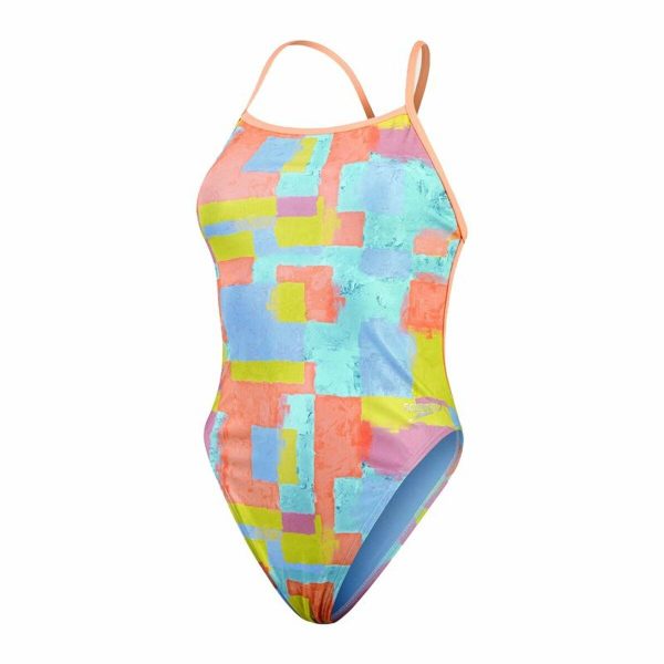 Women’s Bathing Costume Speedo Speedo Allover Digital V-Back Blue/32