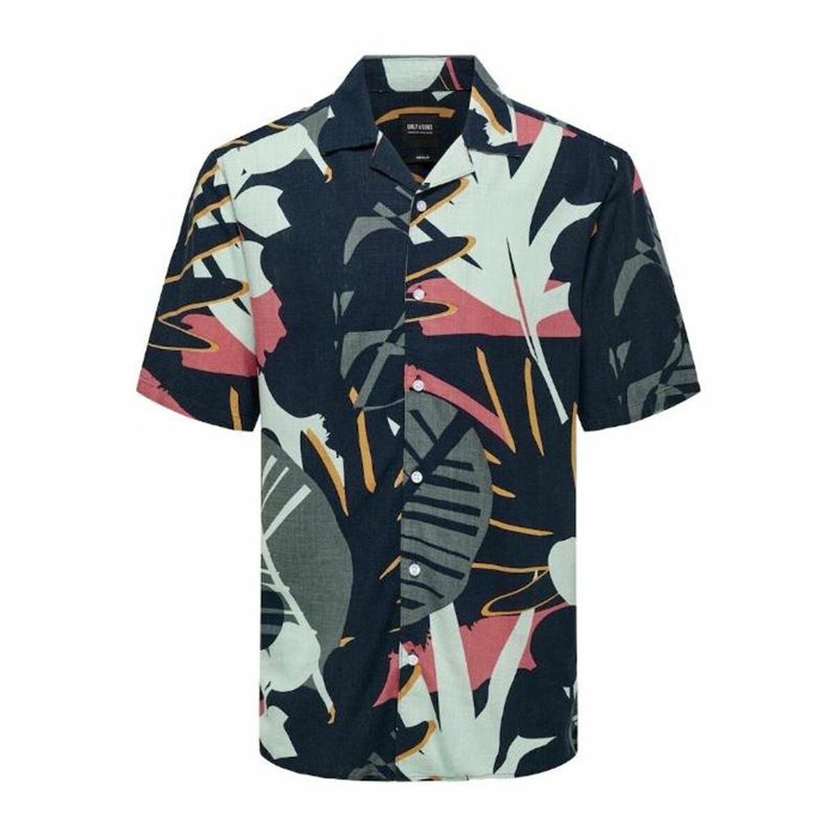 Shirt Only & Sons Onsbertil Reg Visc Linen Navy Casual Short hose/M