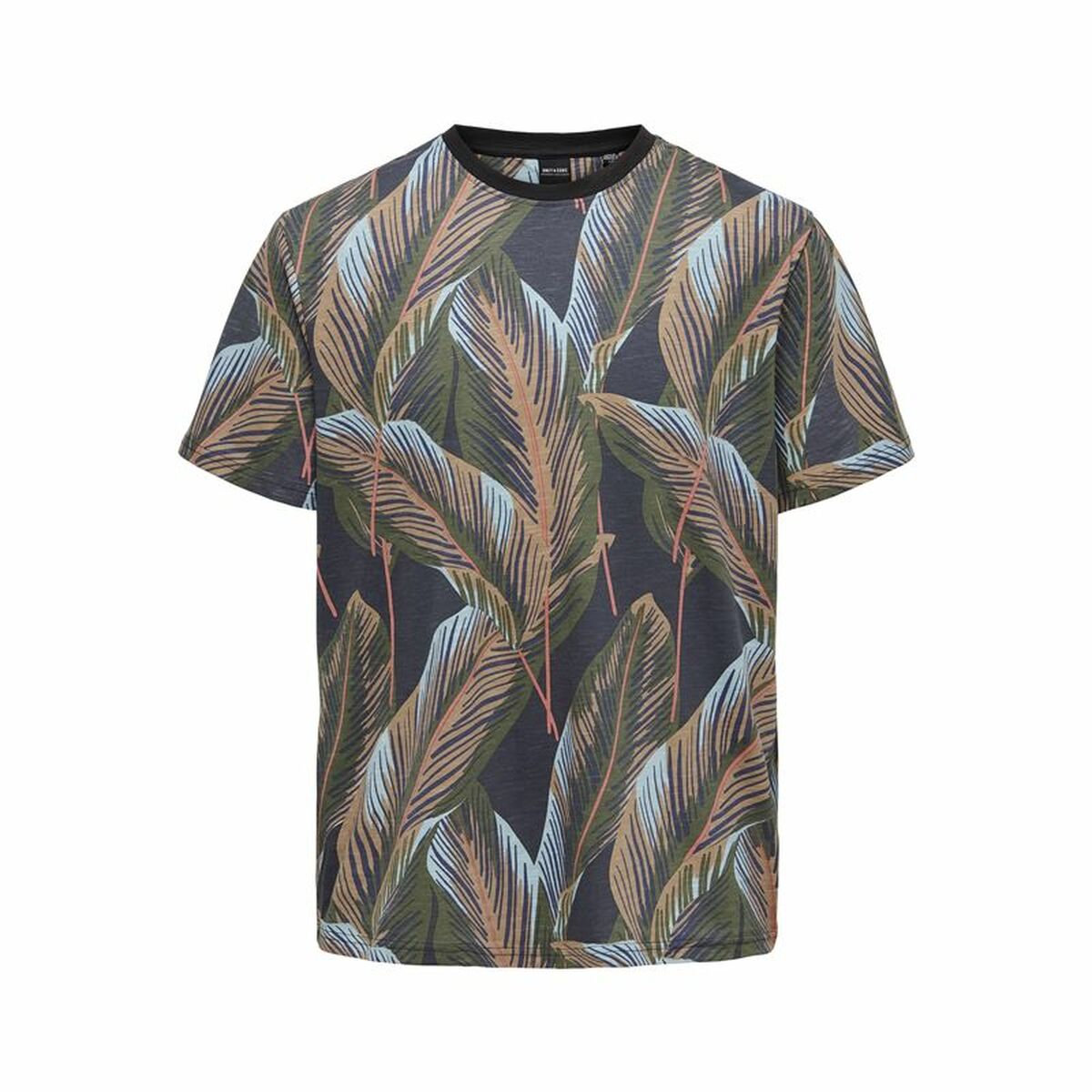 Men’s Short Sleeve T-Shirt Only & Sons Onskobe Reg Banana Leaf Black/M
