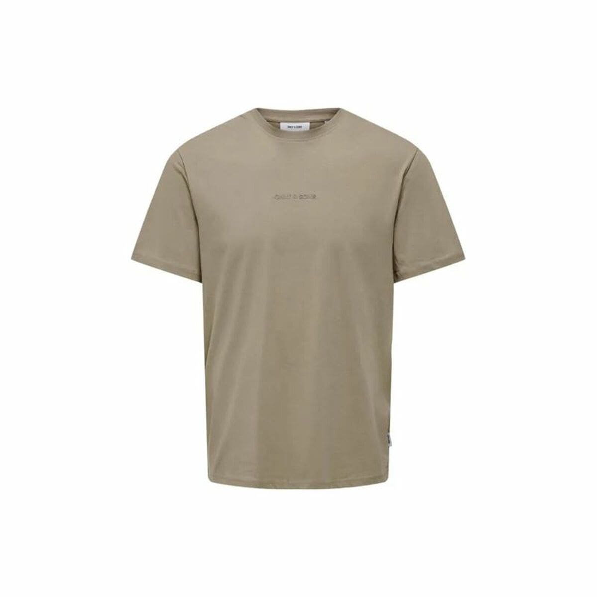 Men’s Short Sleeve T-Shirt Only & Sons Onslevi Life Reg Text Desert Light brown/M