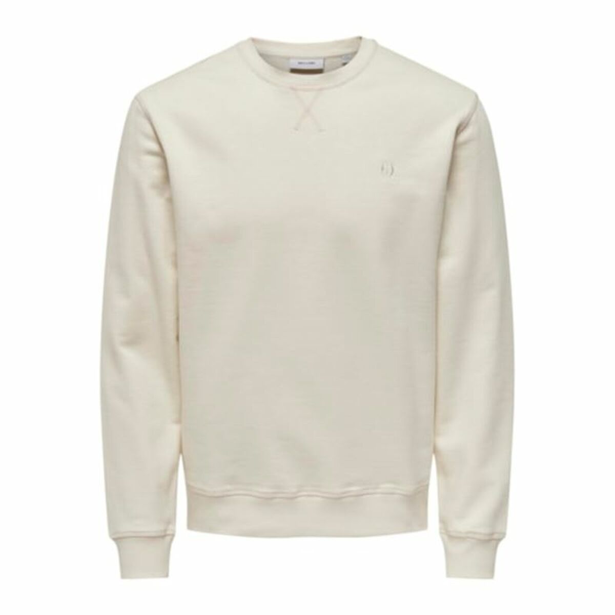 Men’s Sweatshirt without Hood Only & Sons Onsdan Unshed Reg Crew Neck White/S