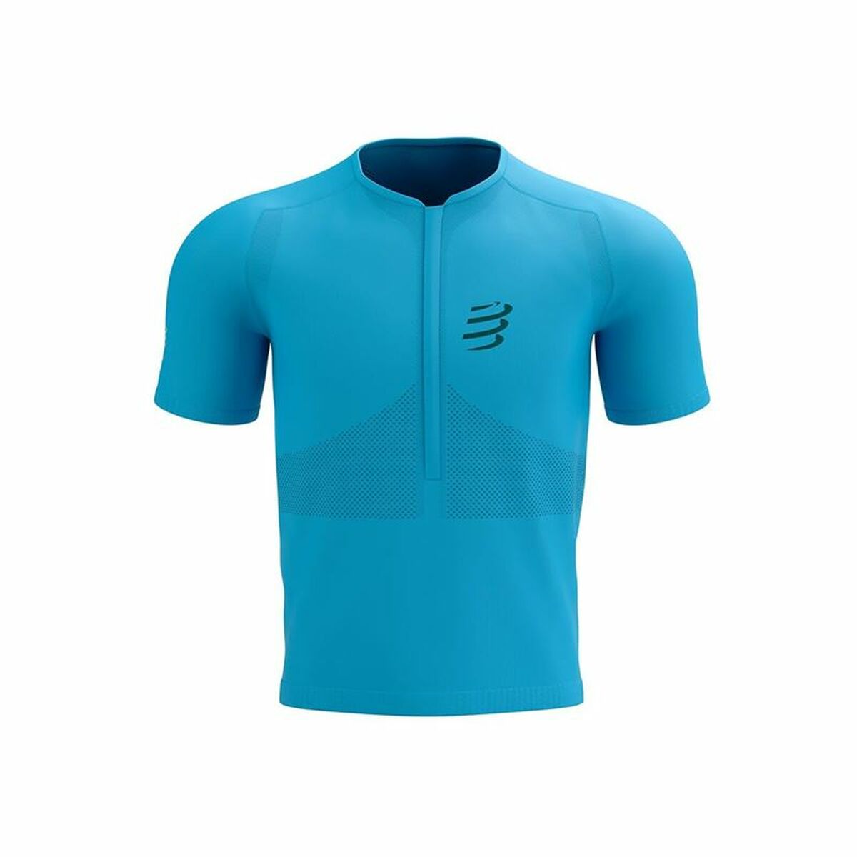 Unisex Short Sleeve T-Shirt Compressport Trail Half-Zip Fitted SS Sky blue/L