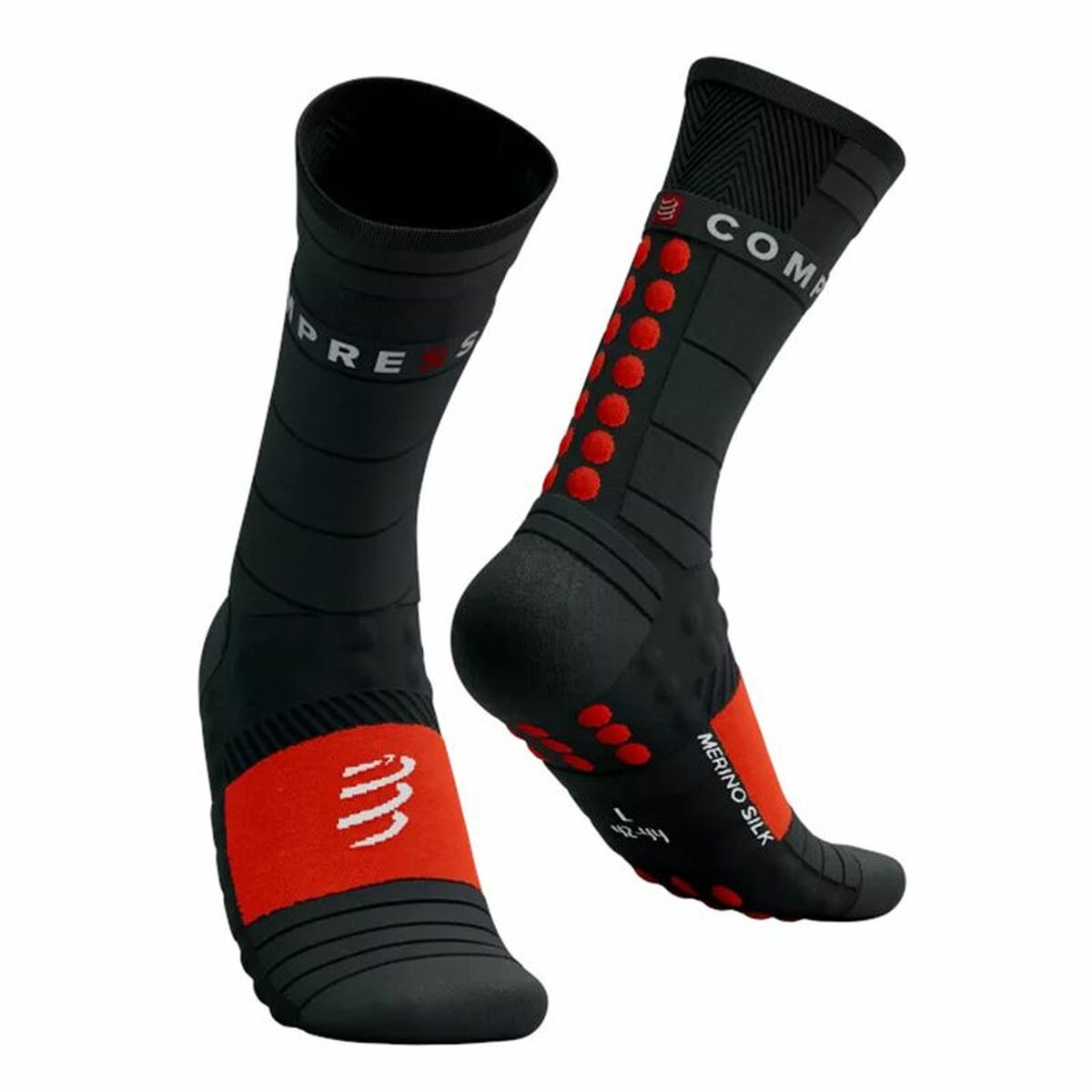 Sports Socks Compressport Pro Racing Red Black/35-38