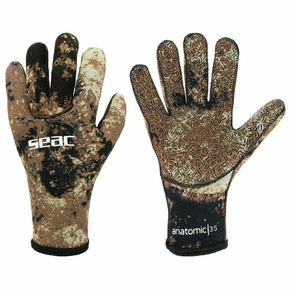 Fishing gloves Seac Seac Camo 3,5 MM Brown/XL