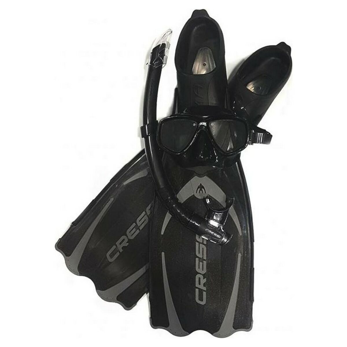 Diving Goggles with Snorkle and Fins Cressi-Sub Pluma Black 3 Pieces/43-44
