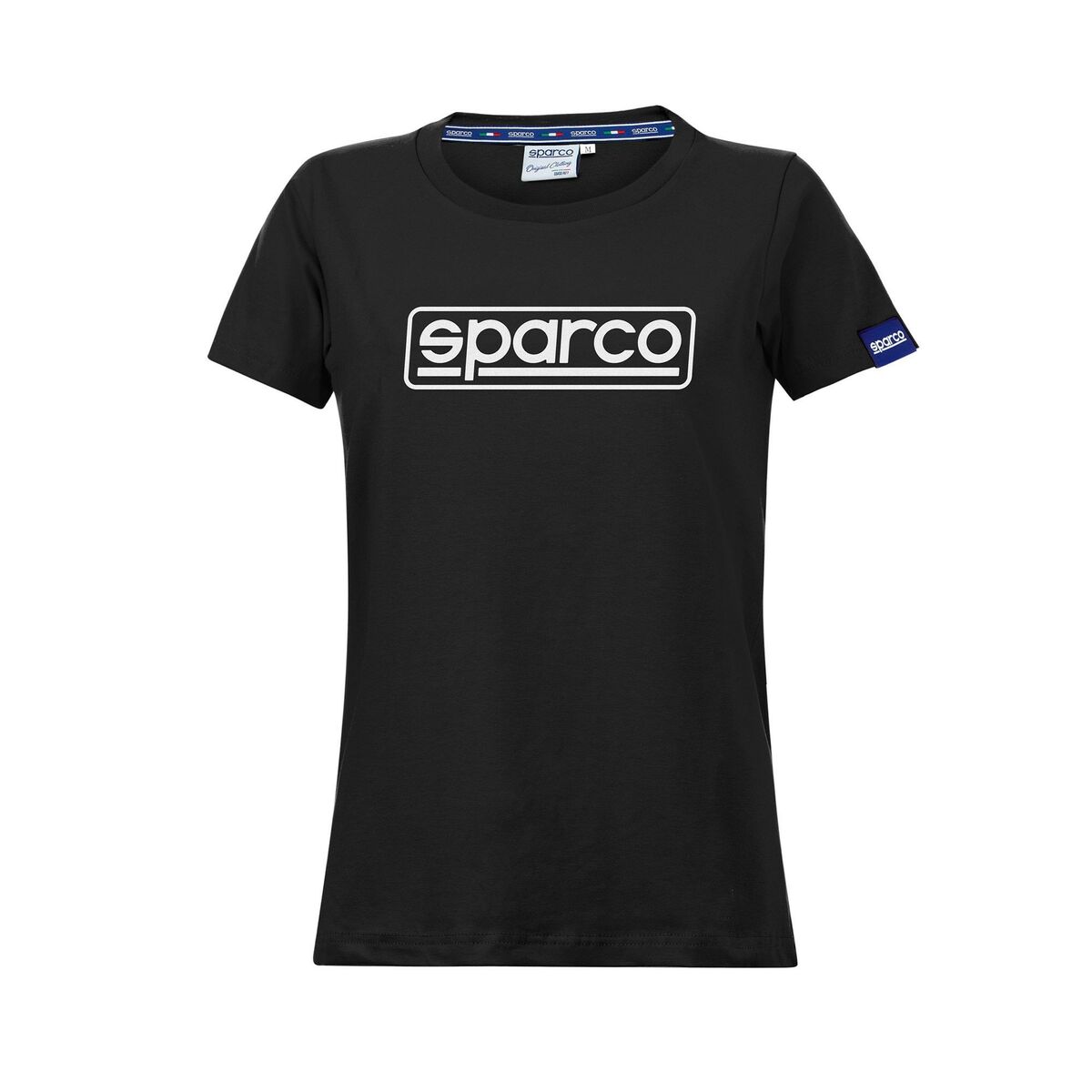 Women’s Short Sleeve T-Shirt Sparco LADY FRAME Black (S)/S