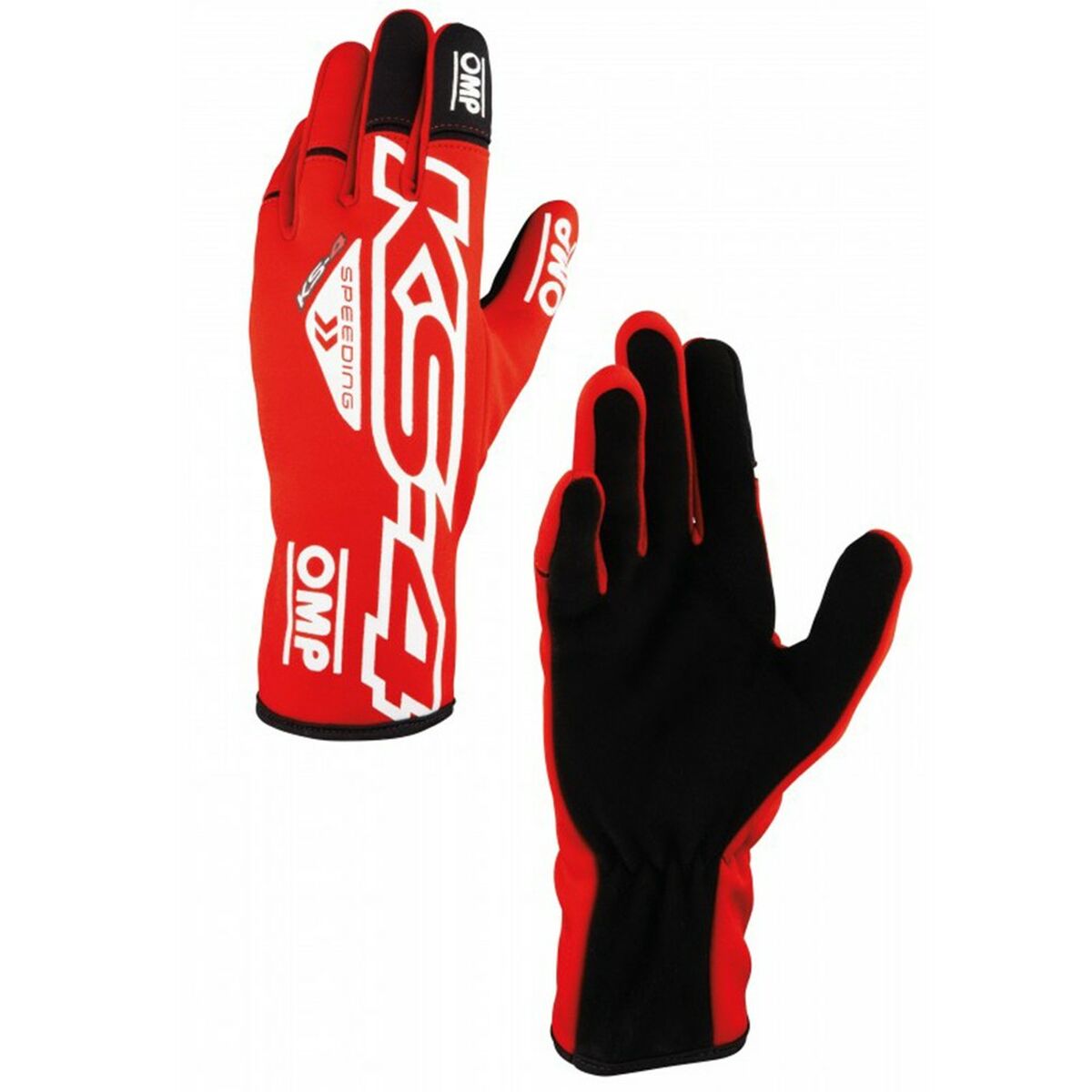 Karting Gloves OMP KS-4 White Red/XS