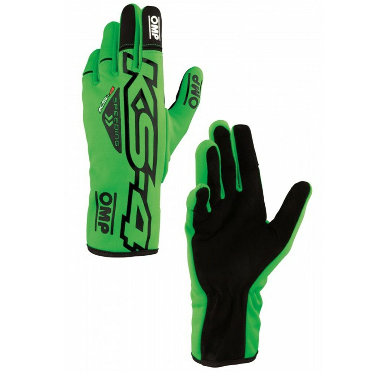 Karting Gloves OMP KS-4 Black Green/S