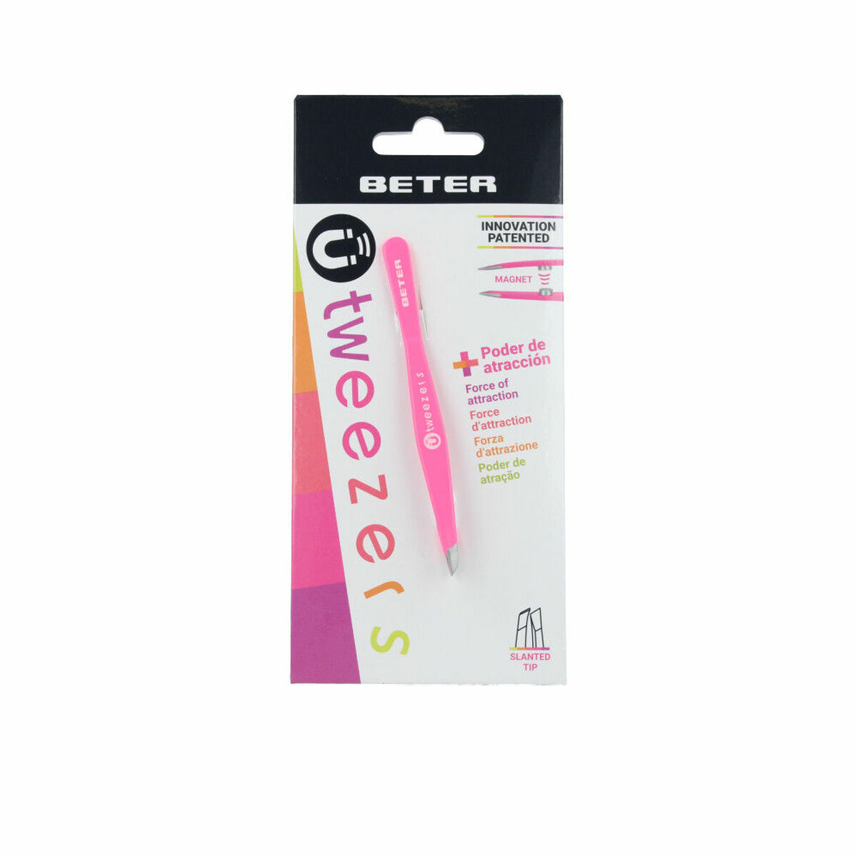Tweezers for Plucking Beter Angled point (1 Unit)/Black