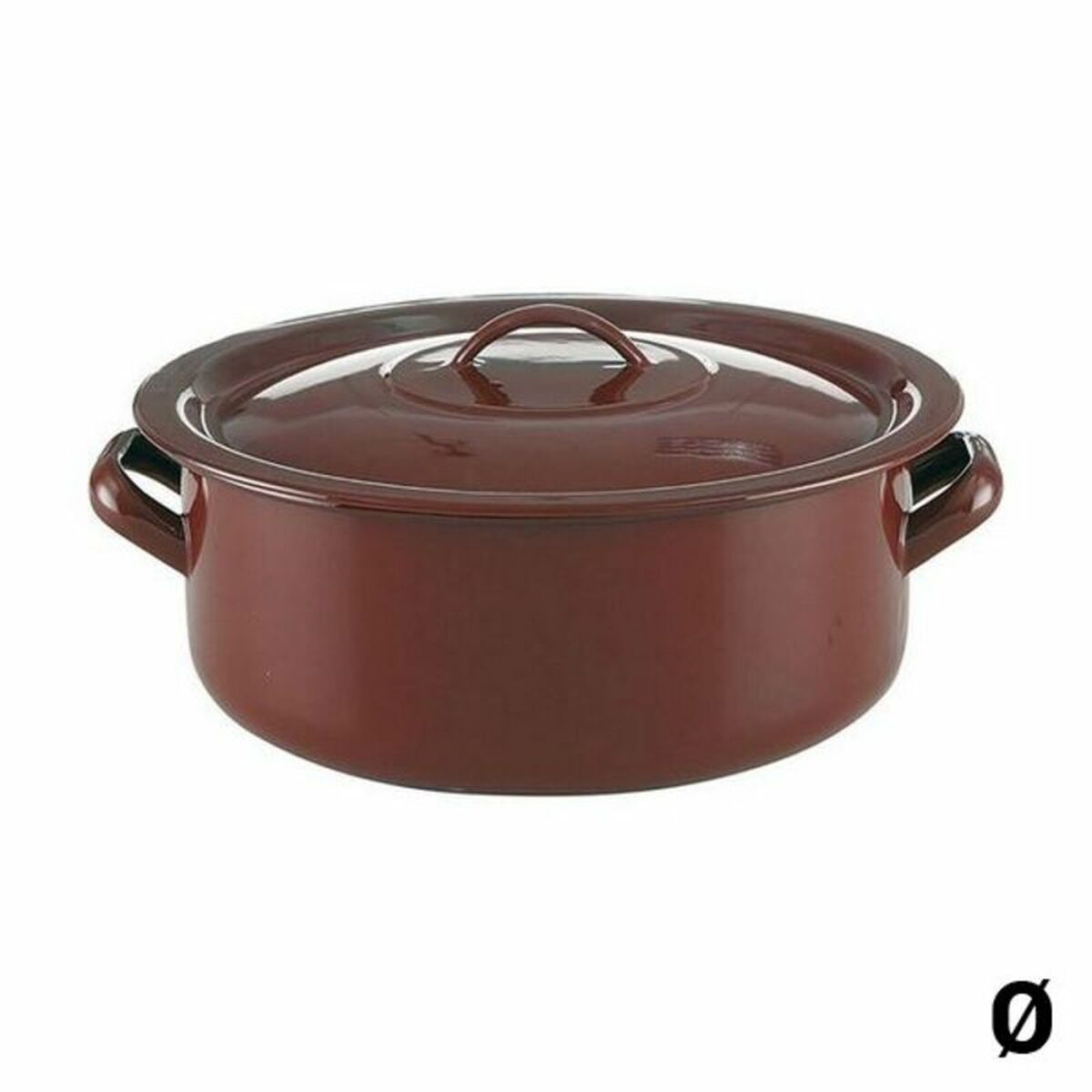 Casserole with lid Quid Classic Brown Enamelled Steel/22 cm
