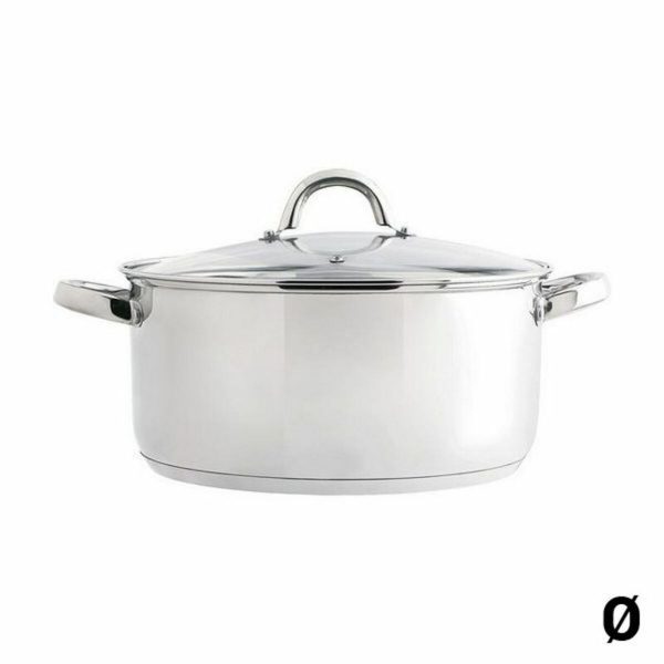 Casserole with glass lid Quid Ottawa Stainless steel/18 cm