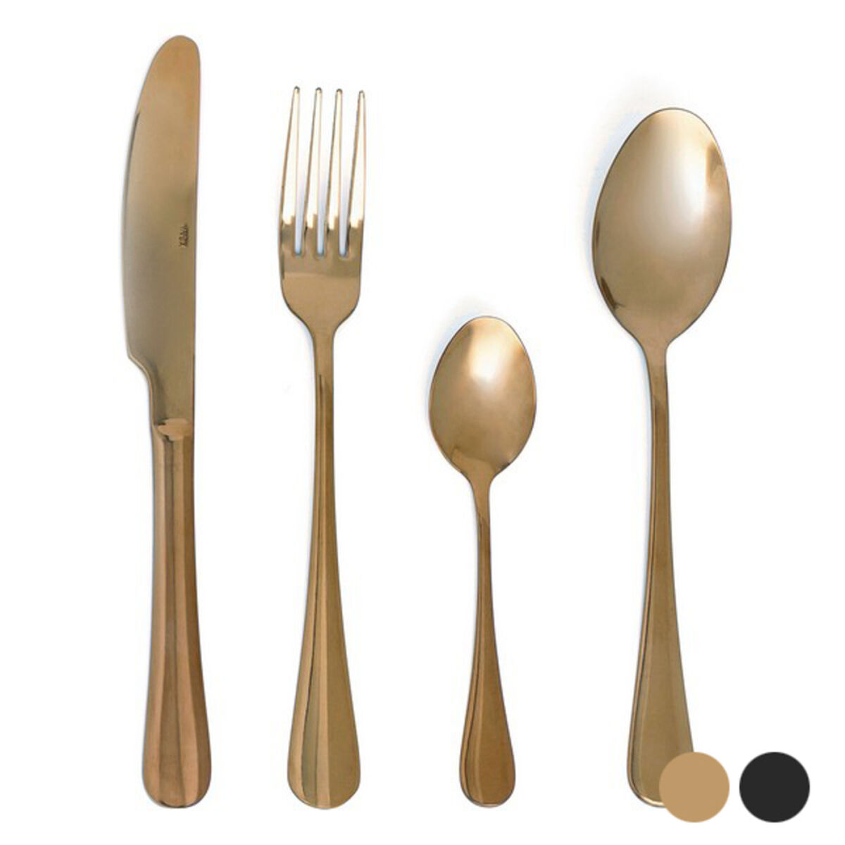 Cutlery set Quid Celebrant Metal 24 Pieces/Black