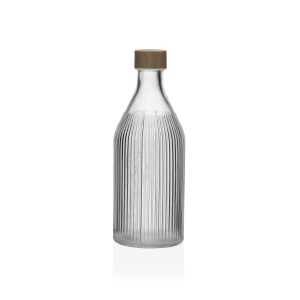 Bottle Versa Glass Aluminium Stripes 1 L 9,8 x 25,1 x 9,8 cm
